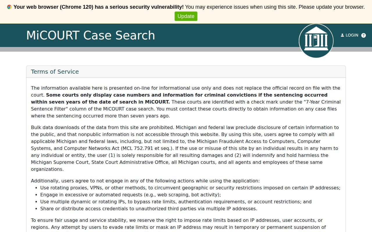 Cheboygan County released inmate felony court record search